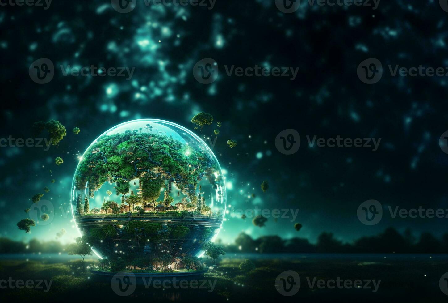 Concept of saving the earth and energy Planet Earth with leaf texture and Milky Way as background with ecological connections. Generative AI. photo