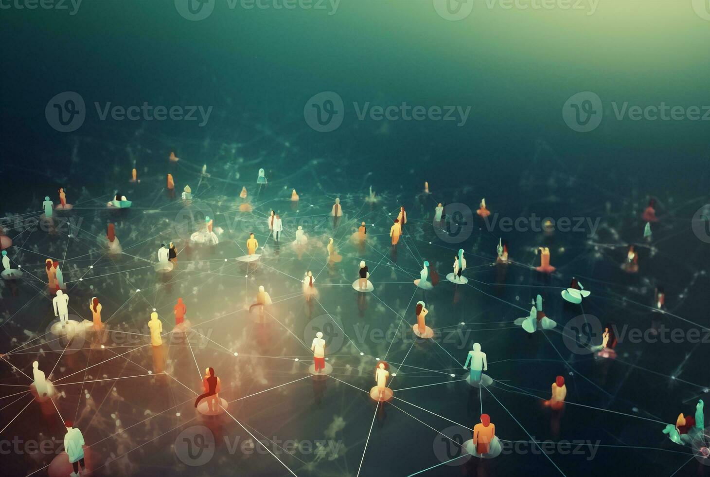 Social network connection concept community. Generative AI. photo