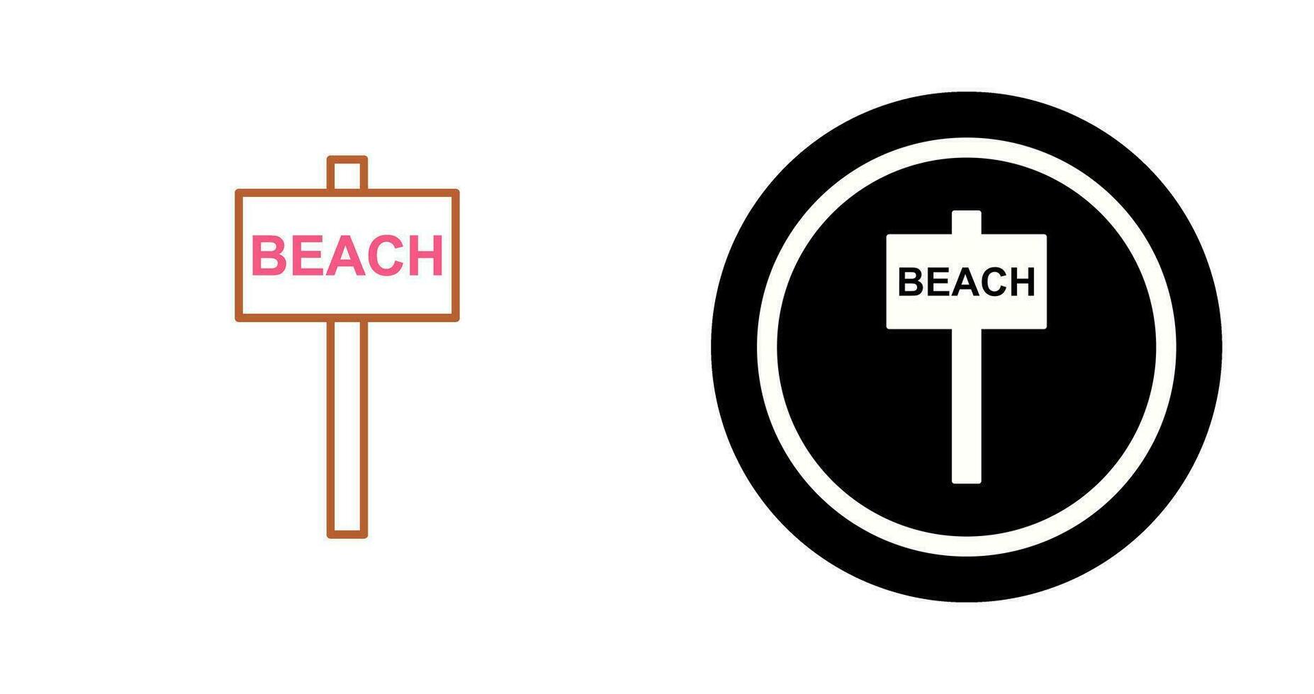Beach Sign Vector Icon