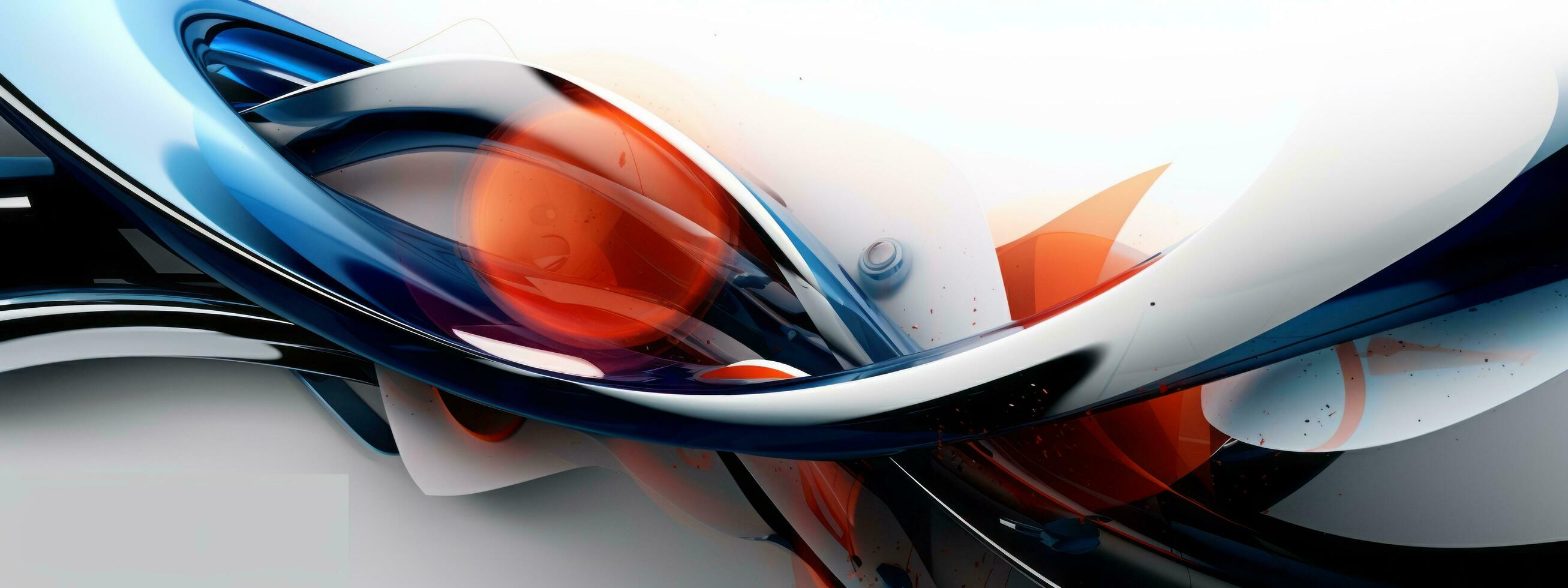 An abstract representation of futuristic technology with sleek lines, gradients, and metallic elements, giving web banner a cutting-edge look. Generative Ai photo