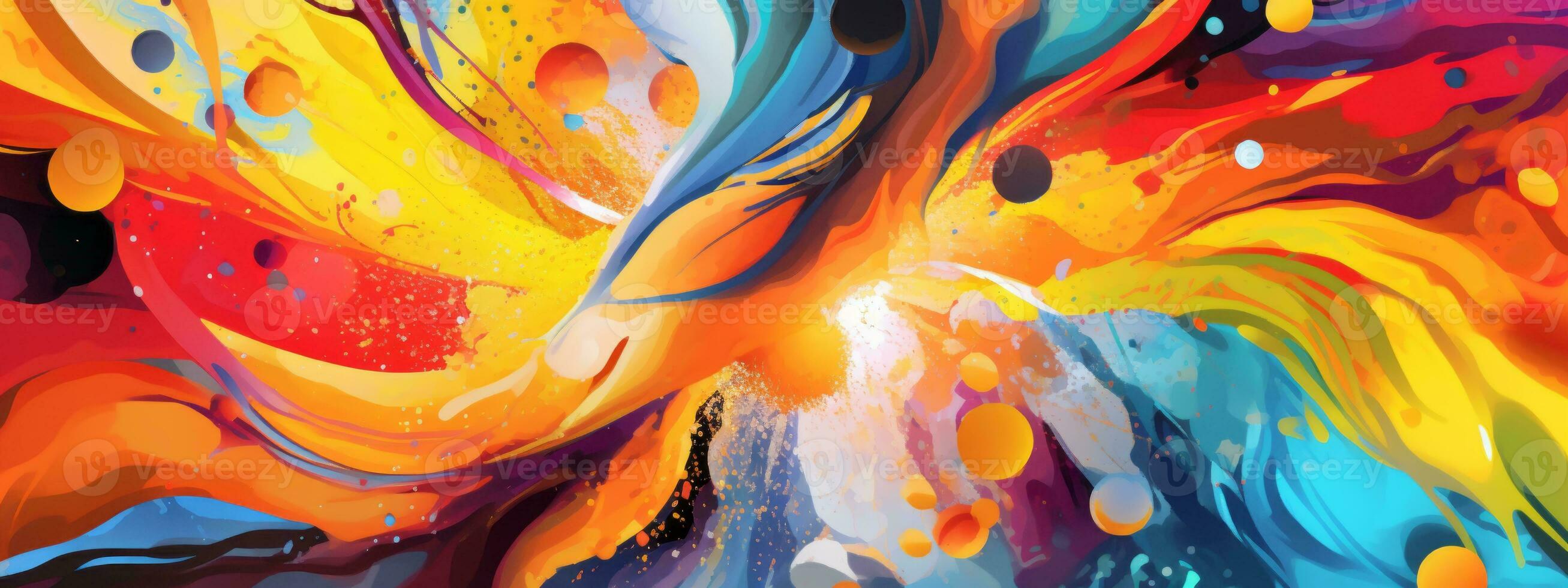 A composition of bold and expressive paint strokes or brushstrokes, creating an artistic and visually engaging web banner that adds a touch of creativity to any website. Generative AI photo
