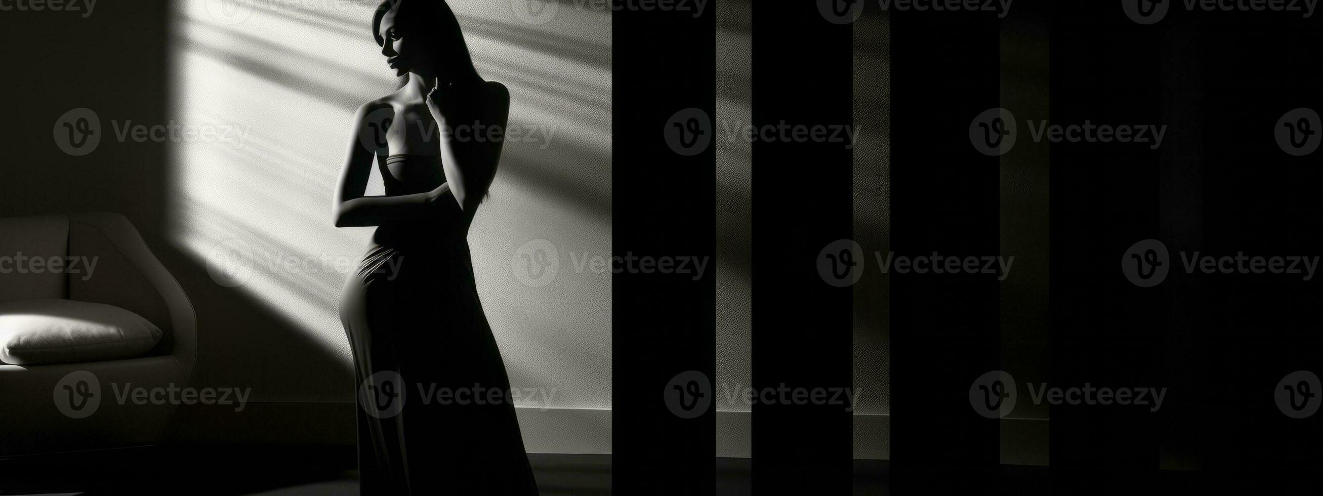 A composition playing with light and shadow, creating a visually dramatic effect that grabs attention and adds depth. Web banner backdrop. Generative AI photo