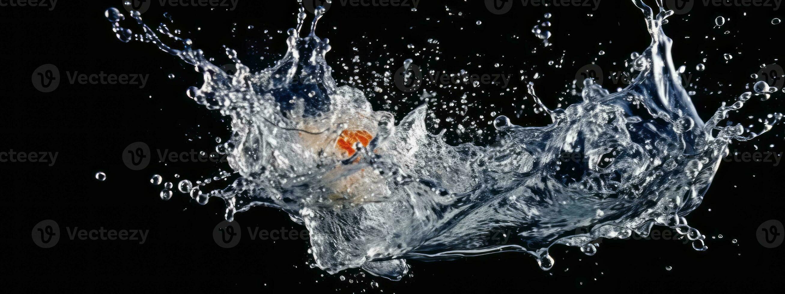 A high-speed capture of water splashing against a surface, creating a dynamic and energetic visual that grabs attention. Generative Ai photo