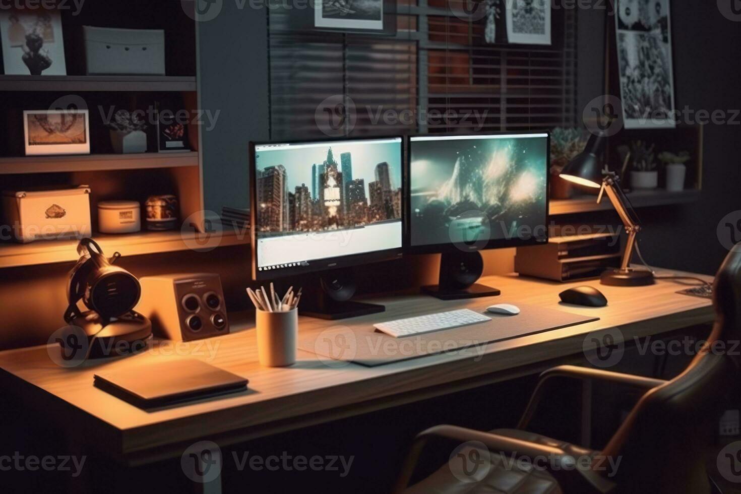 Organized desk with a motivational quote, a to-do list, and a well-structured workspace, representing efficiency and productivity in the office. Generative AI photo