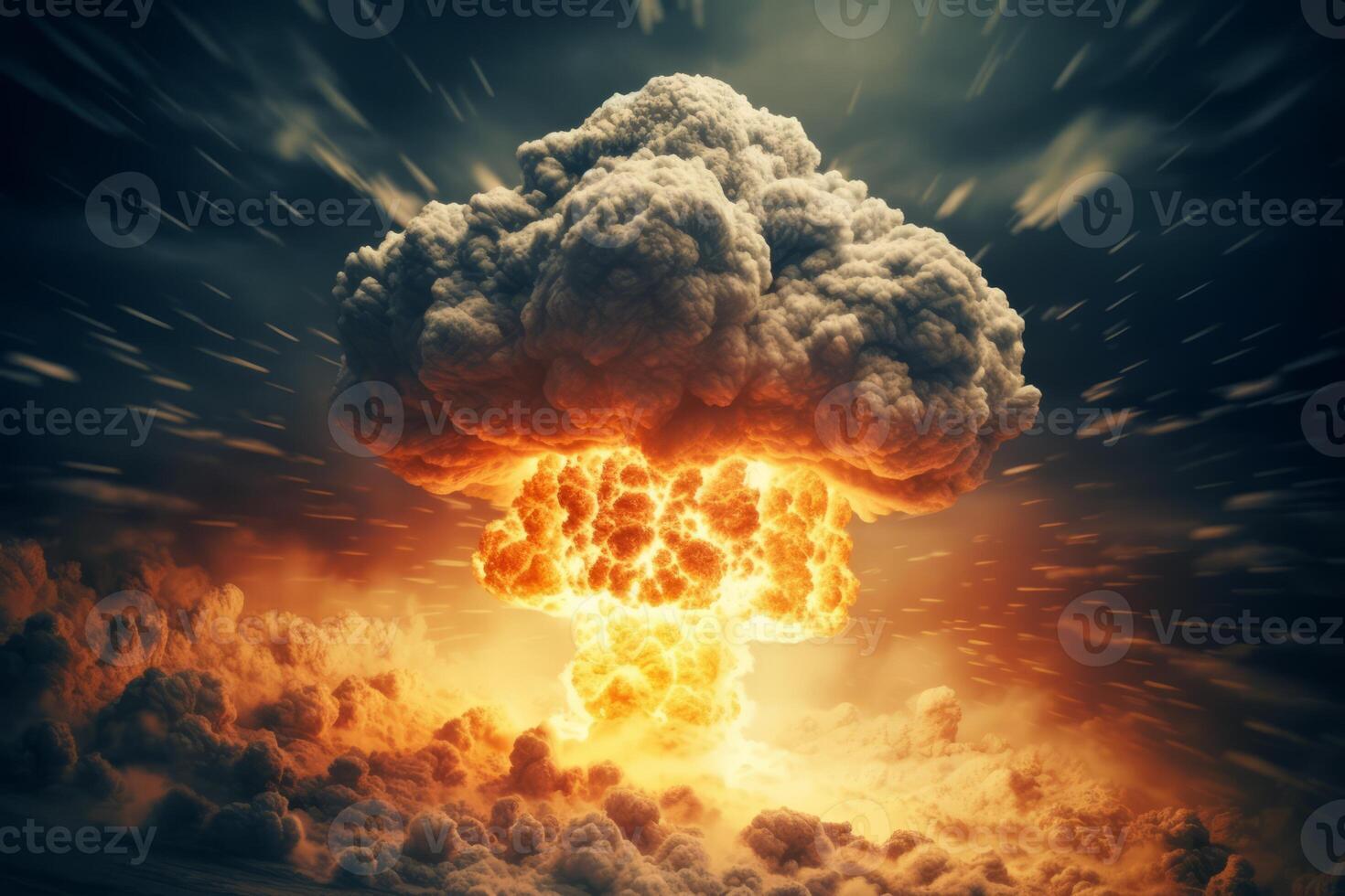 Terrible Hydrogen bomb explosion. Nuclear bomb explosion with a