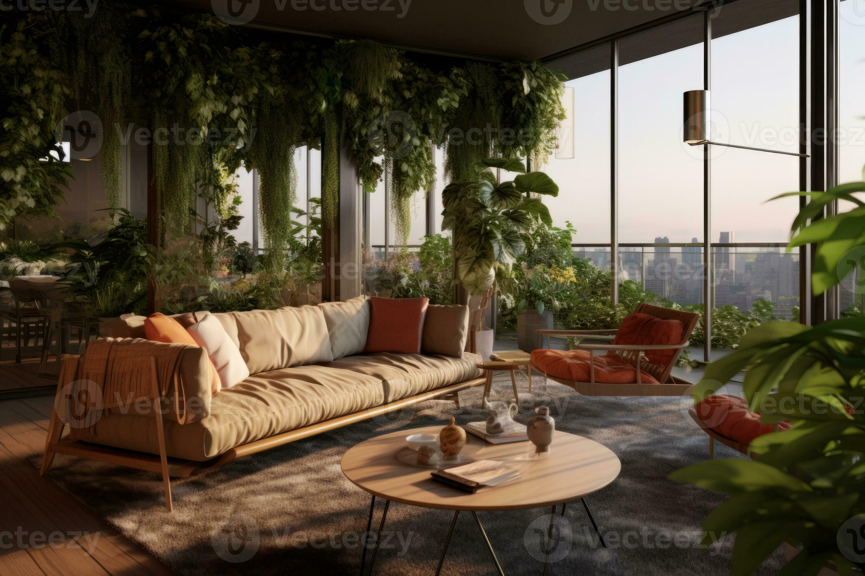 A Penthouse Living Room Seamlessly Blending Indoor And Outdoor Spaces a-penthouse-living-room-seamlessly-blending-indoor-and-outdoor-spaces