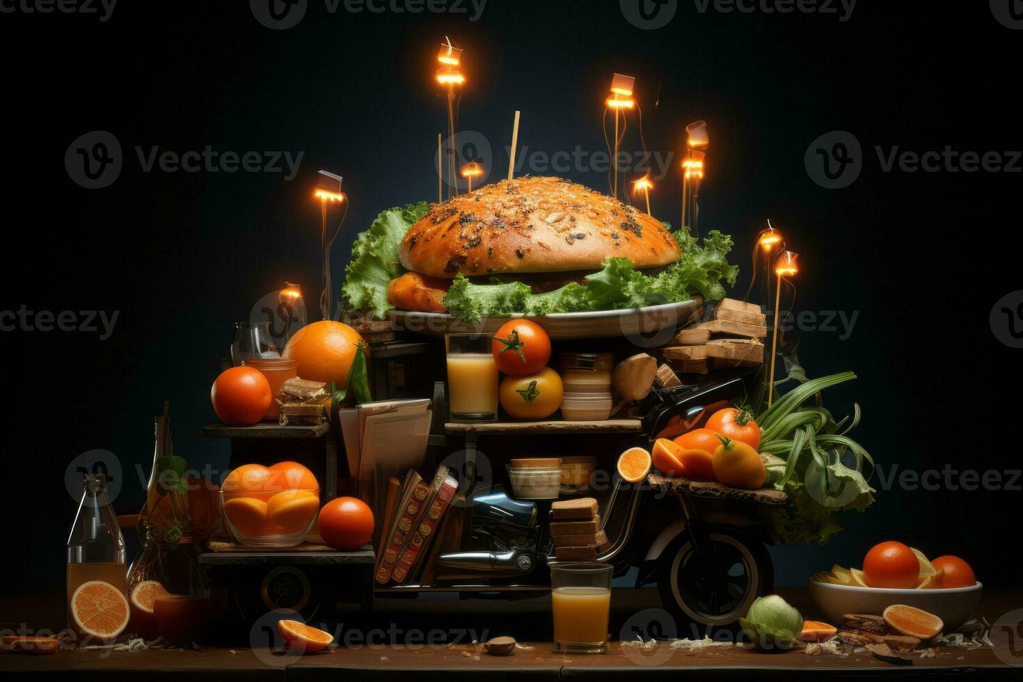 Food delivery services shopping online with mobile app device on smartphone. Each service is portrayed as efficient and reliable, with a seamless ordering process using mobile apps. Generative AI photo