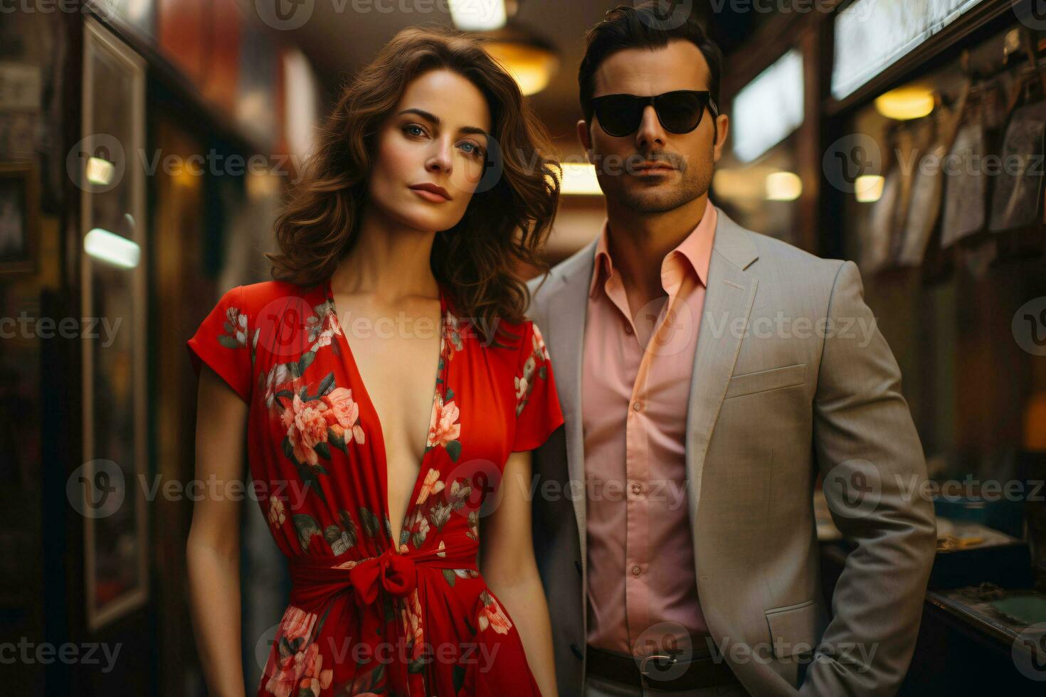 A curated collection of stylish and sensuous outfits, showcasing the couple's fashion. Generative Ai photo