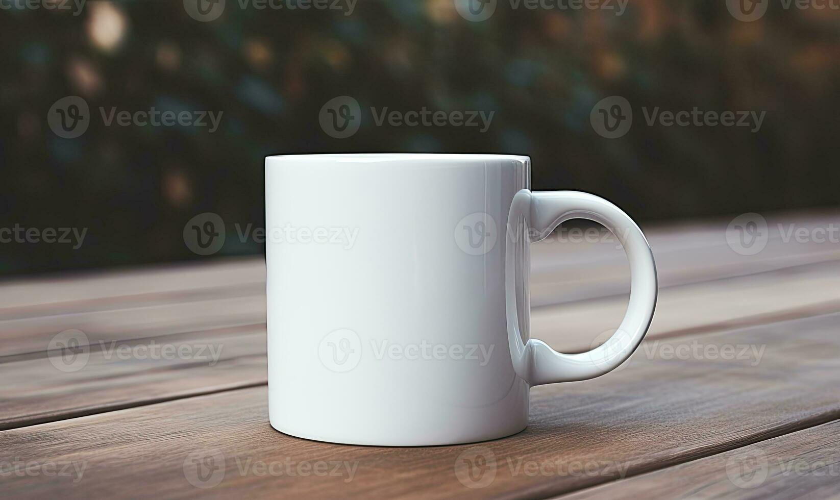 Blank white mug mockup, AI generative photo