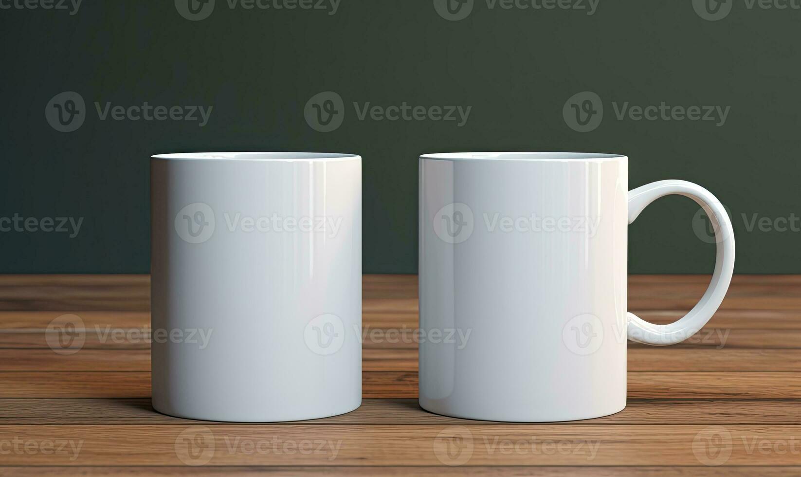 Blank white mug mockup, AI generative photo