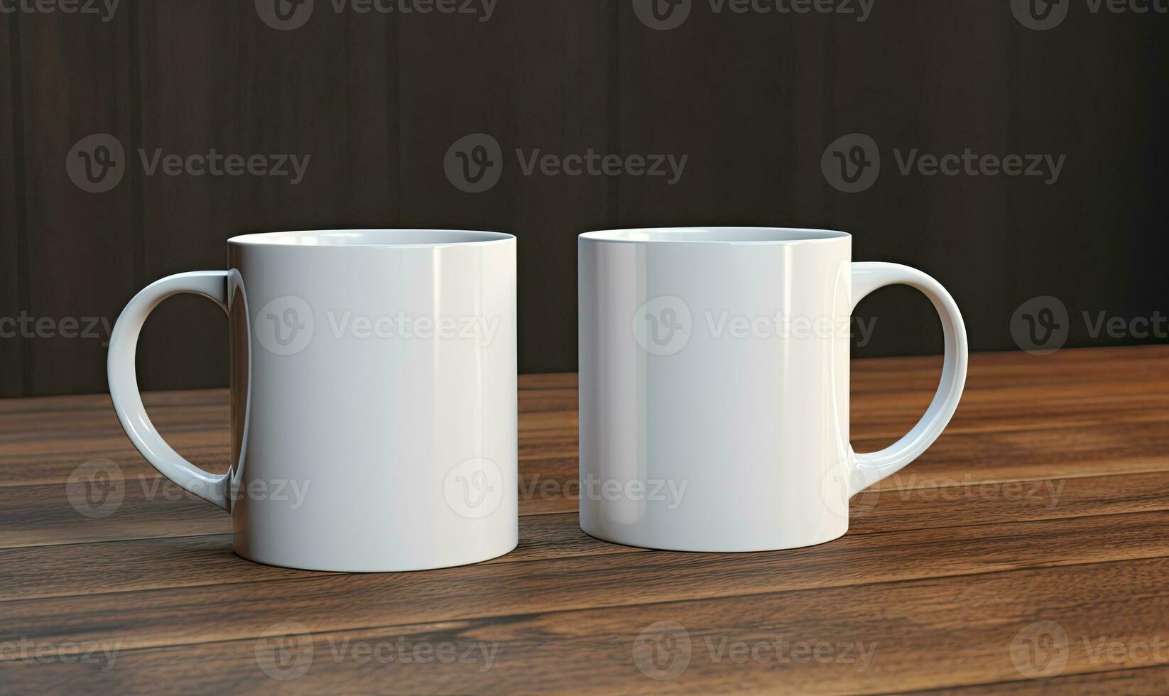 Blank white mug mockup, AI generative photo