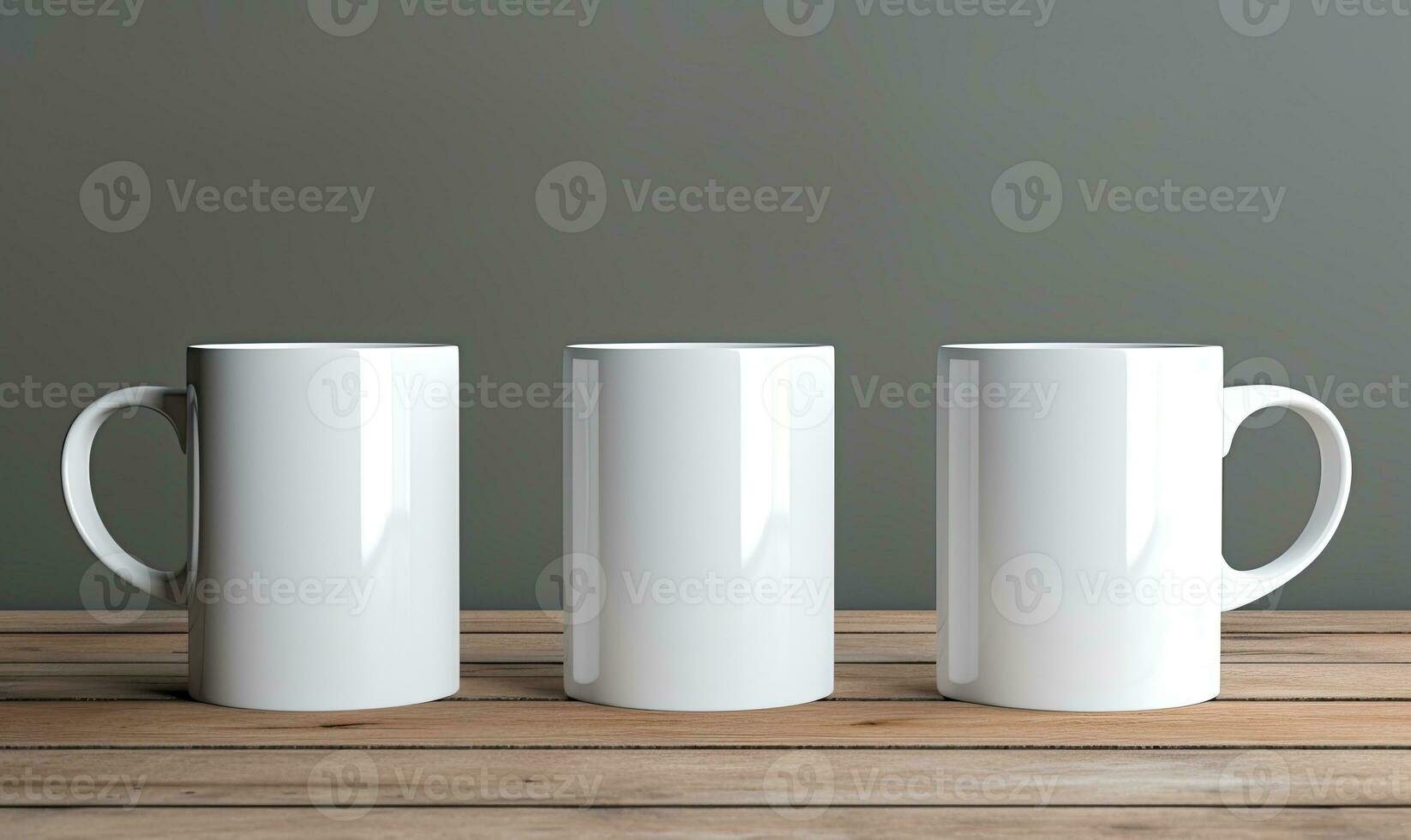 Blank white mug mockup, AI generative photo