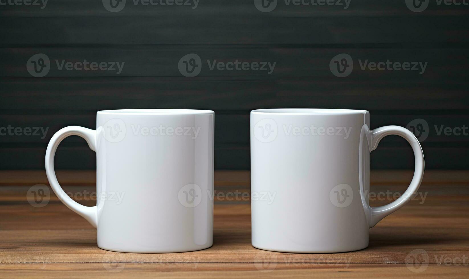 Blank white mug mockup, AI generative photo