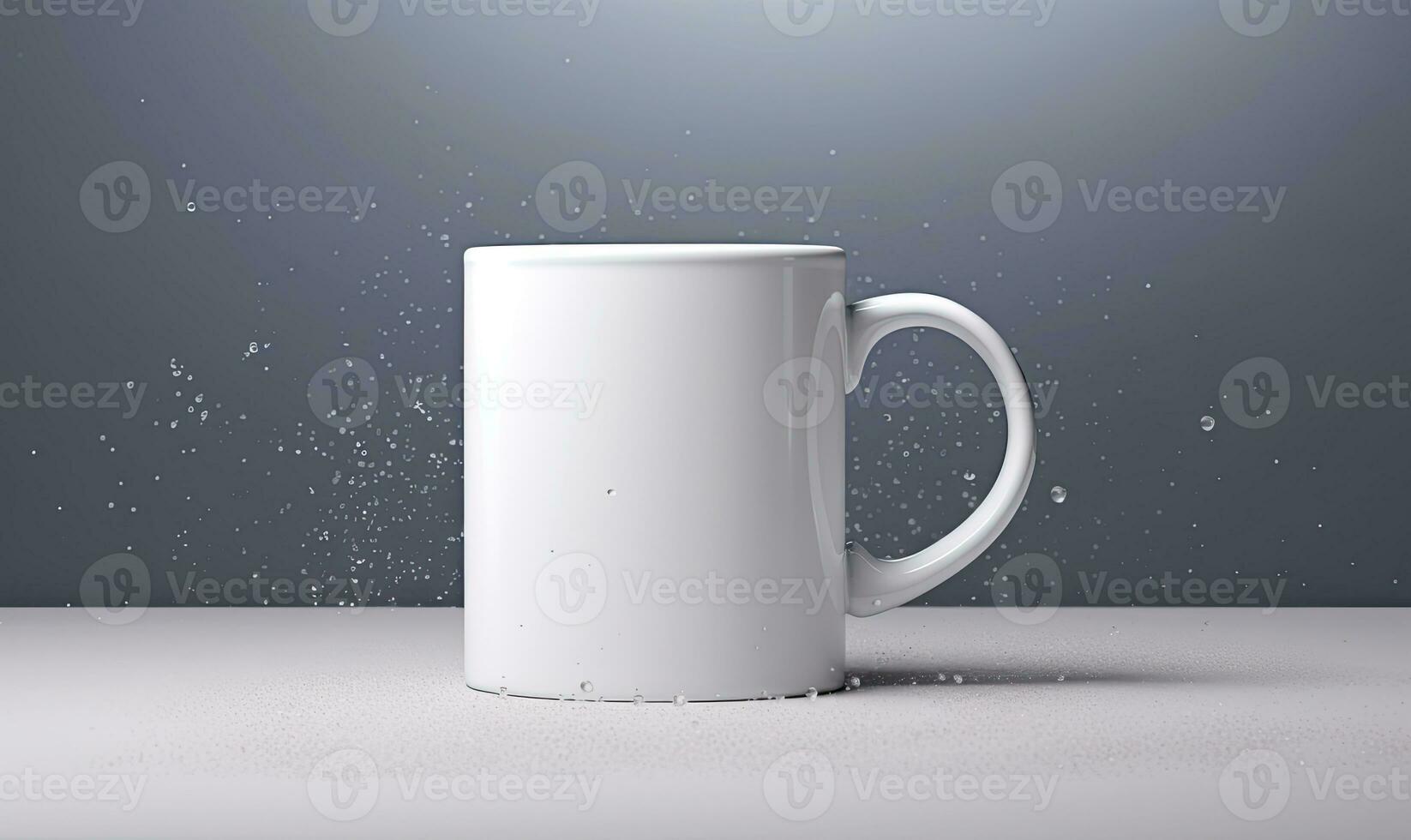 Blank white mug mockup, AI generative photo