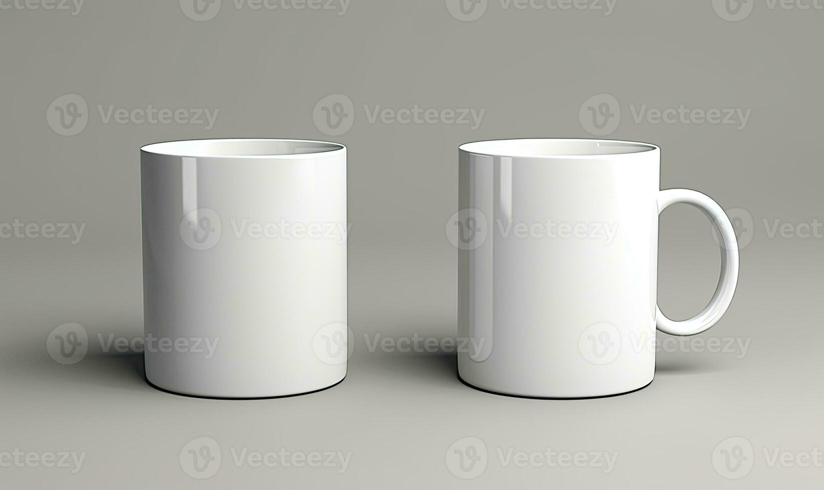 Blank white mug mockup, AI generative photo