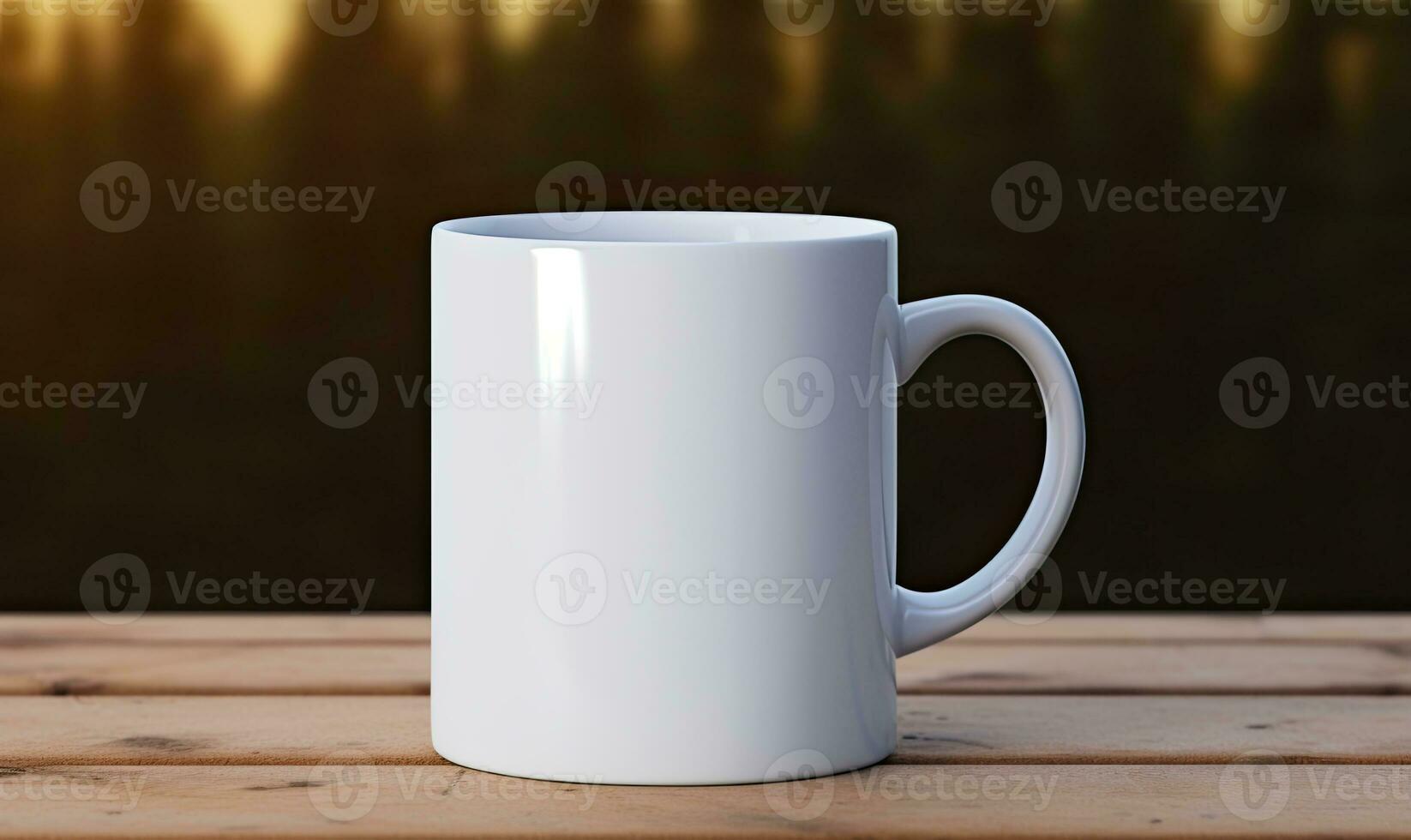 Blank white mug mockup, AI generative photo