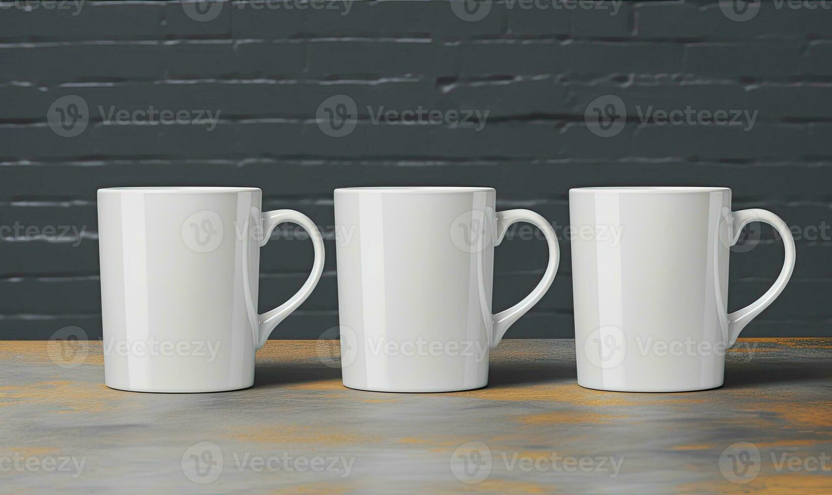 Blank white mug mockup, AI generative photo