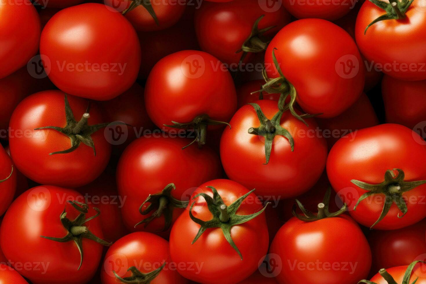 Close up of fresh tomatoes , top view, seamless pattern. Generative Ai photo