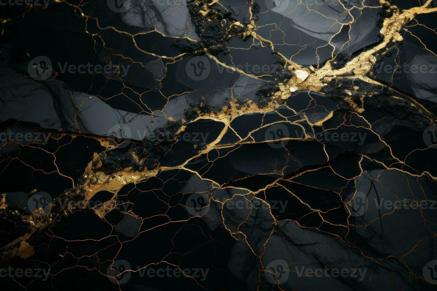 Portoro marble's bold black background and striking gold veining, giving a sense of drama and contrast. Generative AI photo