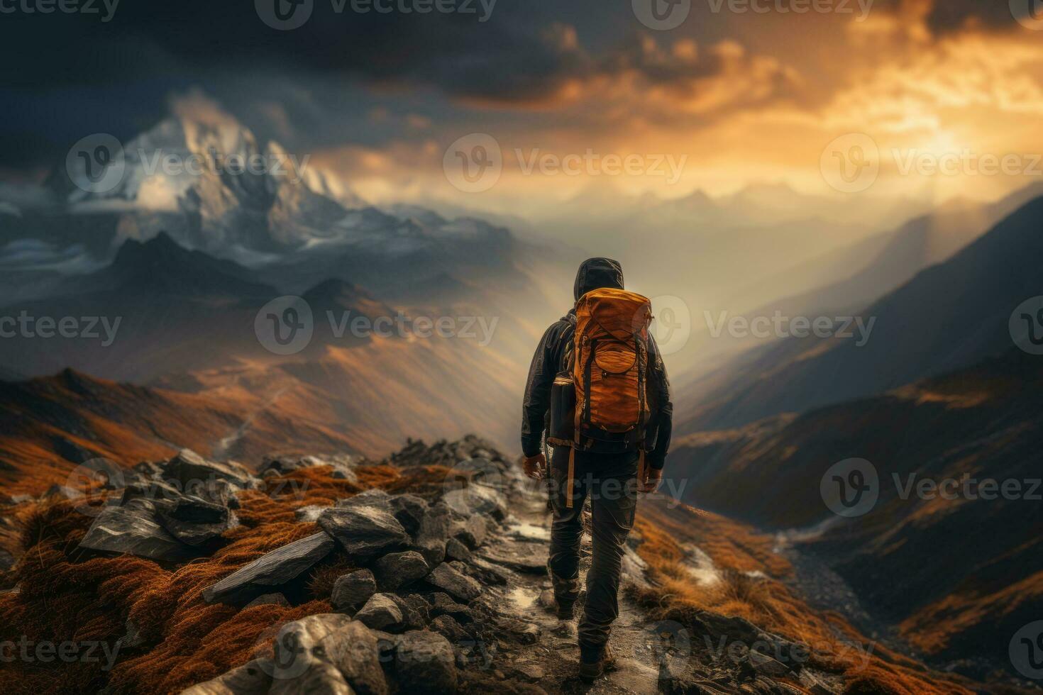 A hiker reaching the peak of a challenging trail, symbolizing the ...