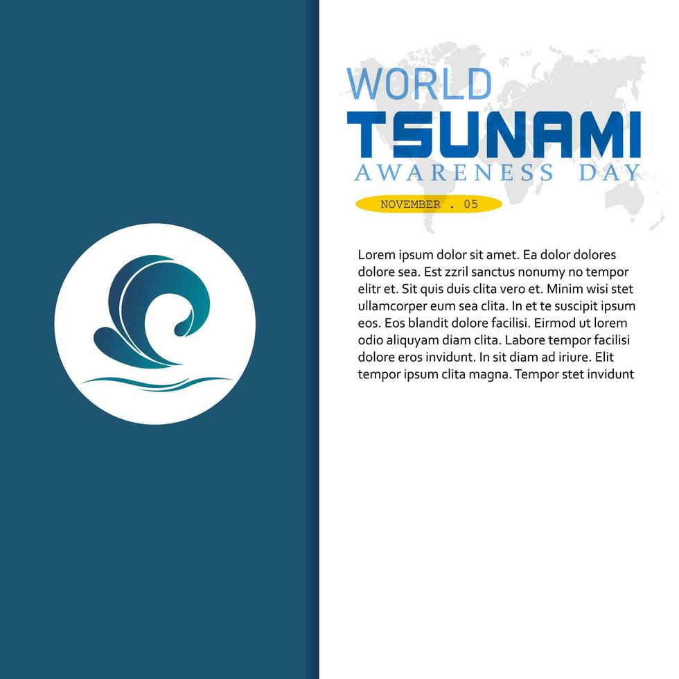 World Tsunami  Day is raise awareness every year on November 5 vector