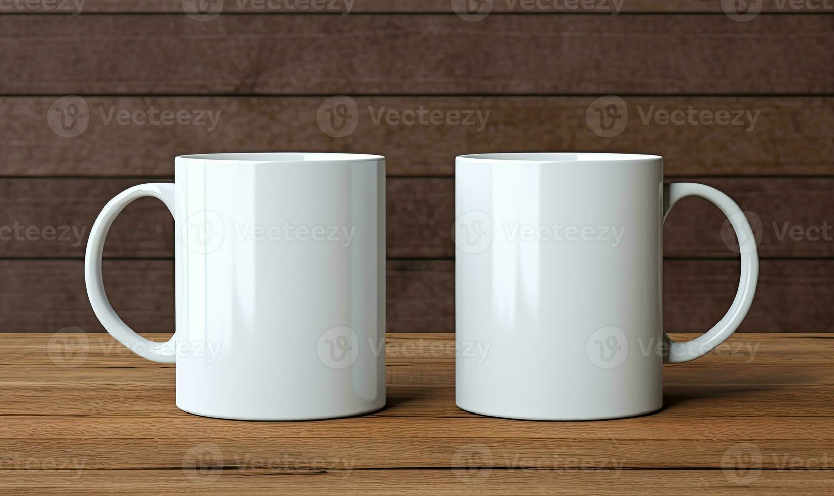 Blank white mug mockup, AI generative photo