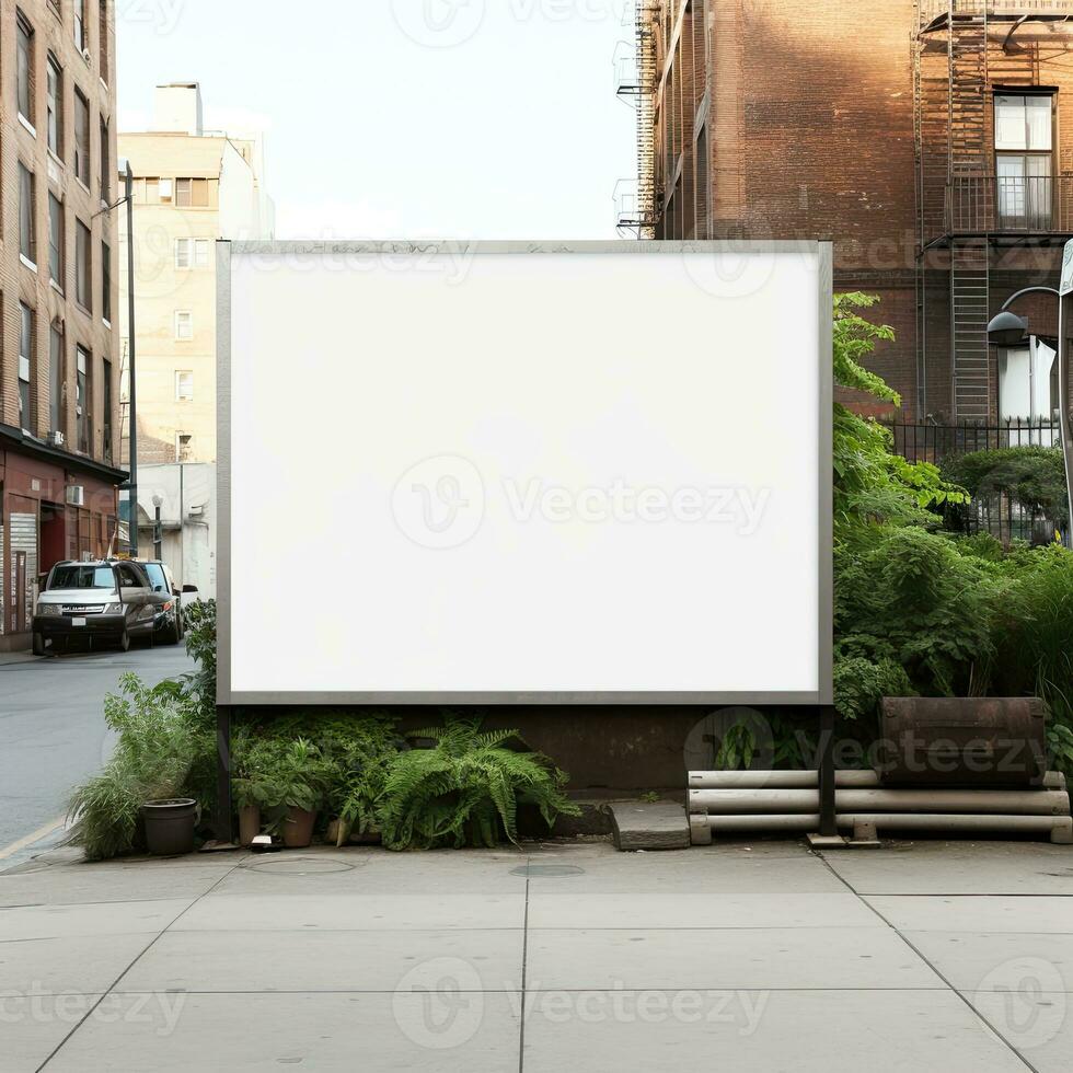 Street Billboard mockup, AI generative photo