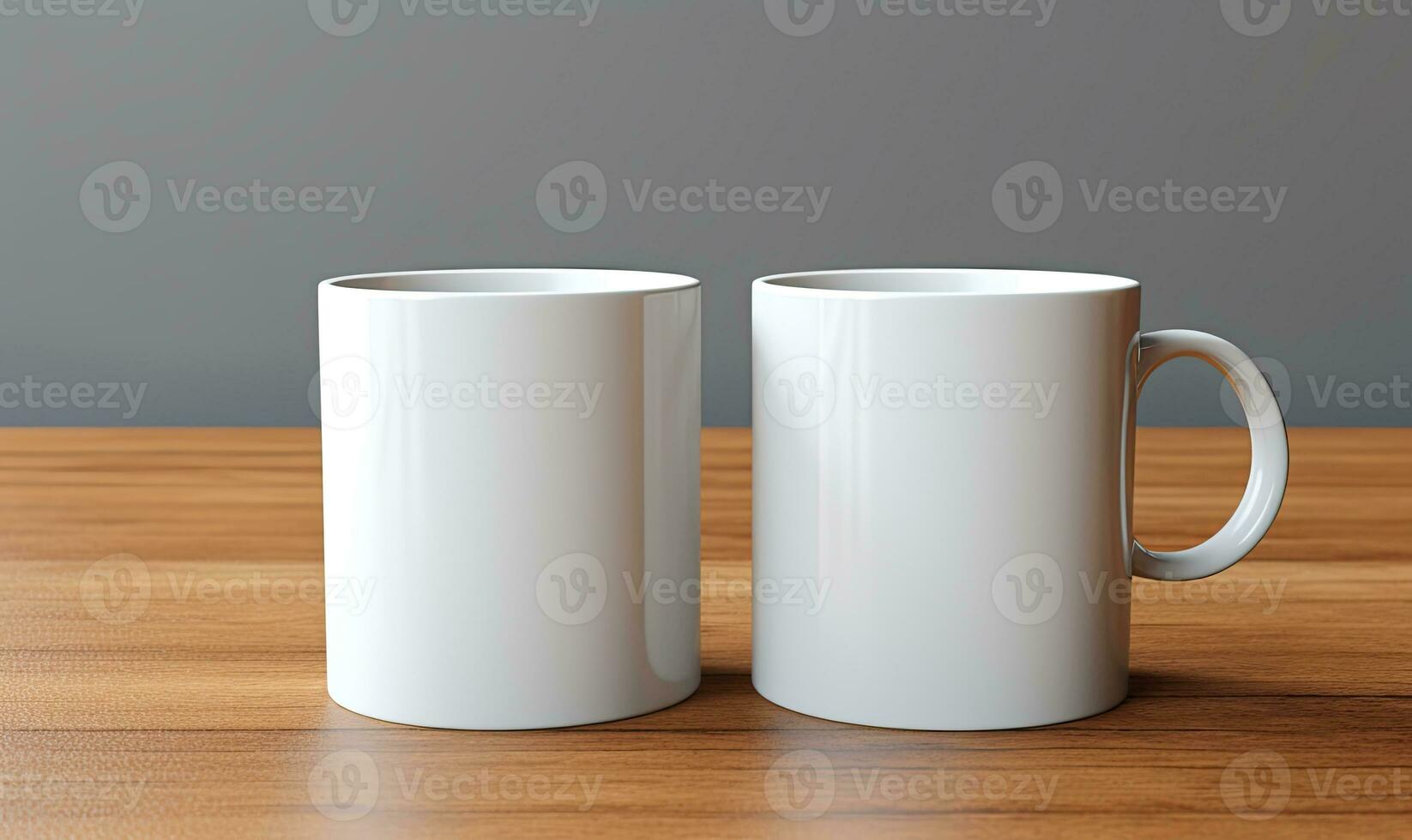 Blank white mug mockup, AI generative photo