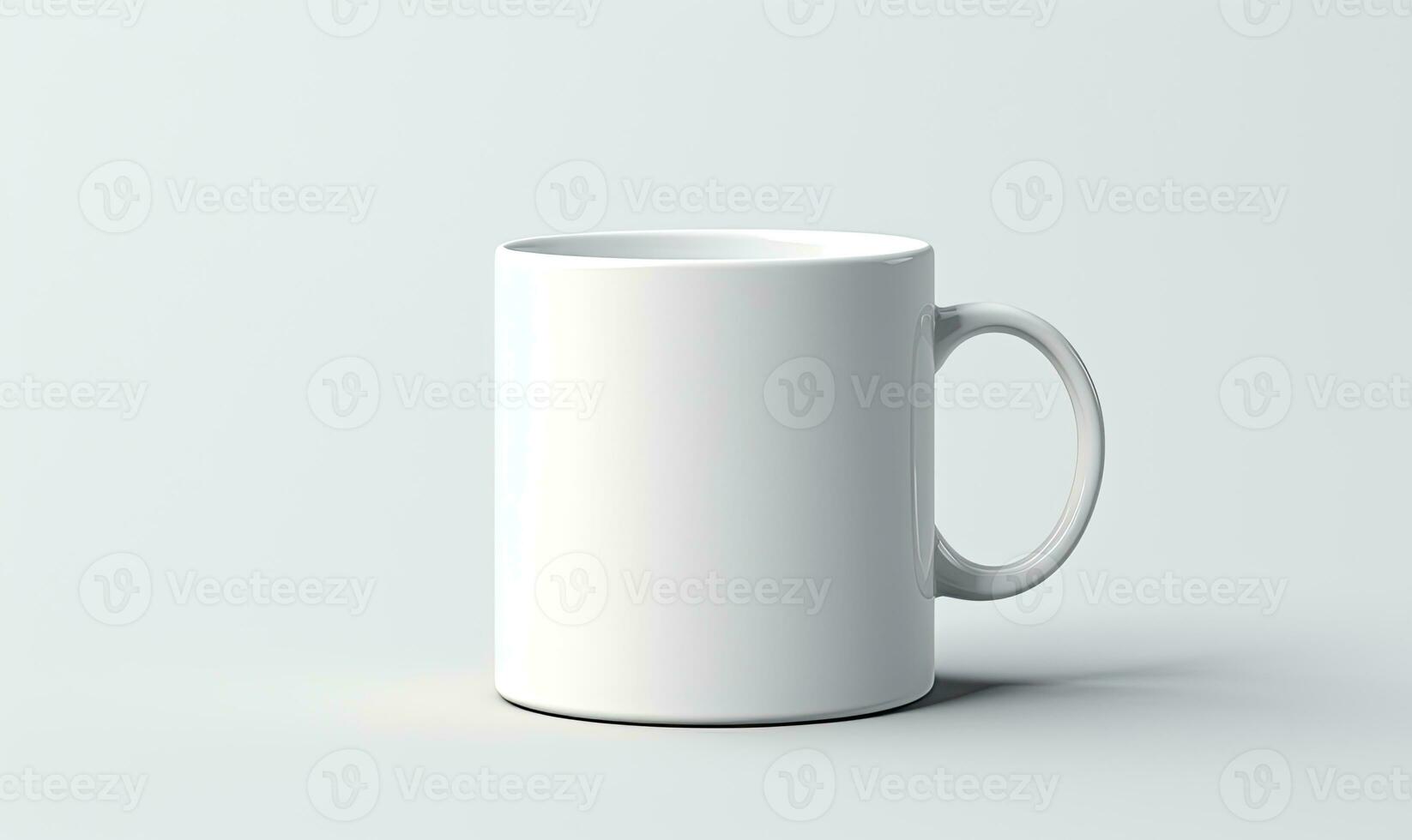 Blank white mug mockup, AI generative photo