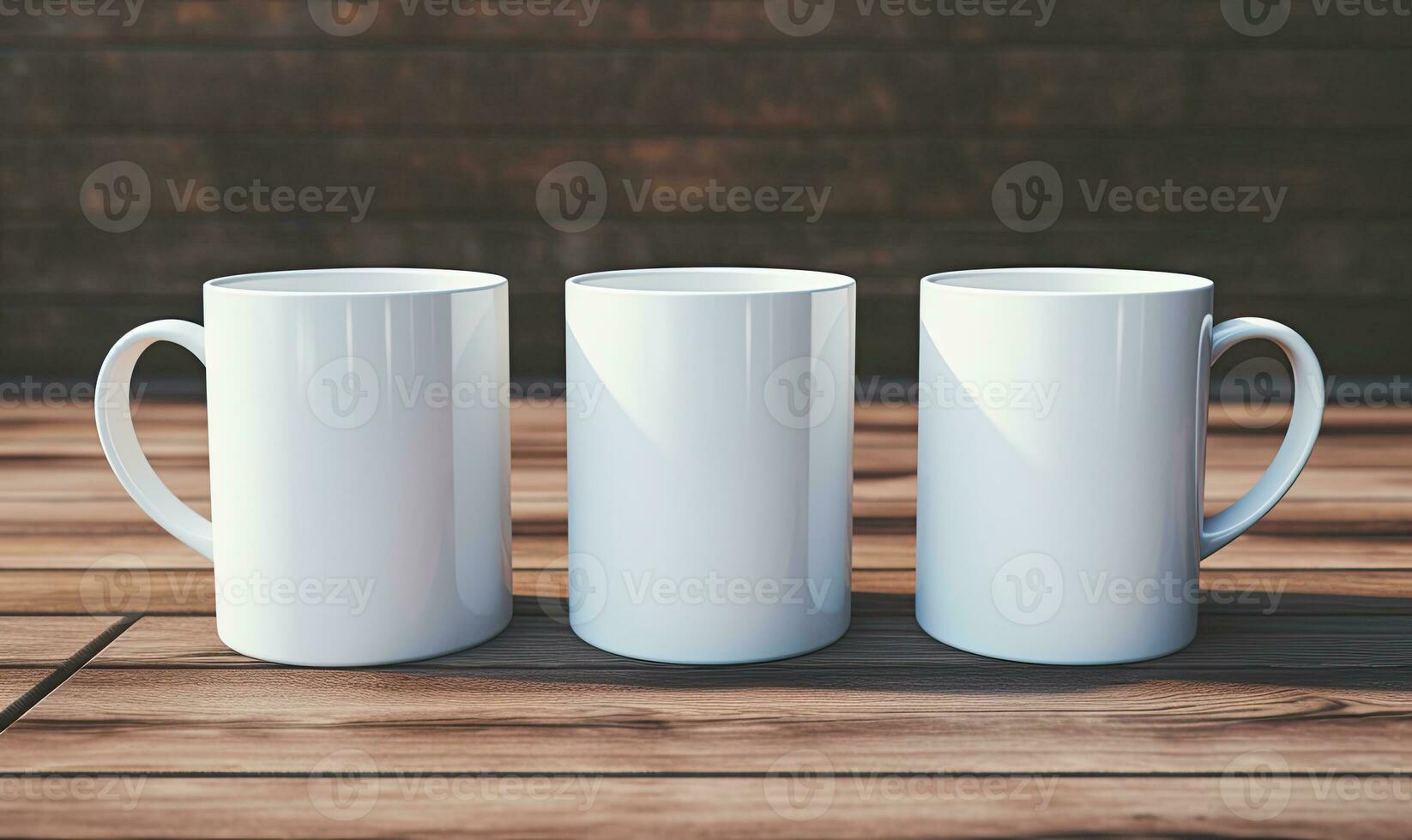 Blank white mug mockup, AI generative photo
