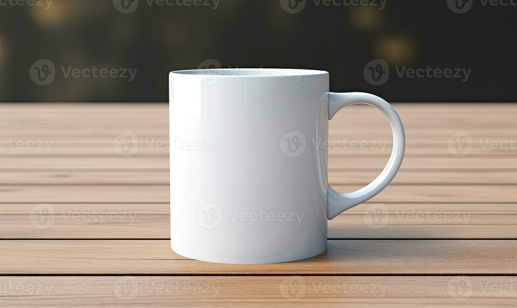 Blank white mug mockup, AI generative photo