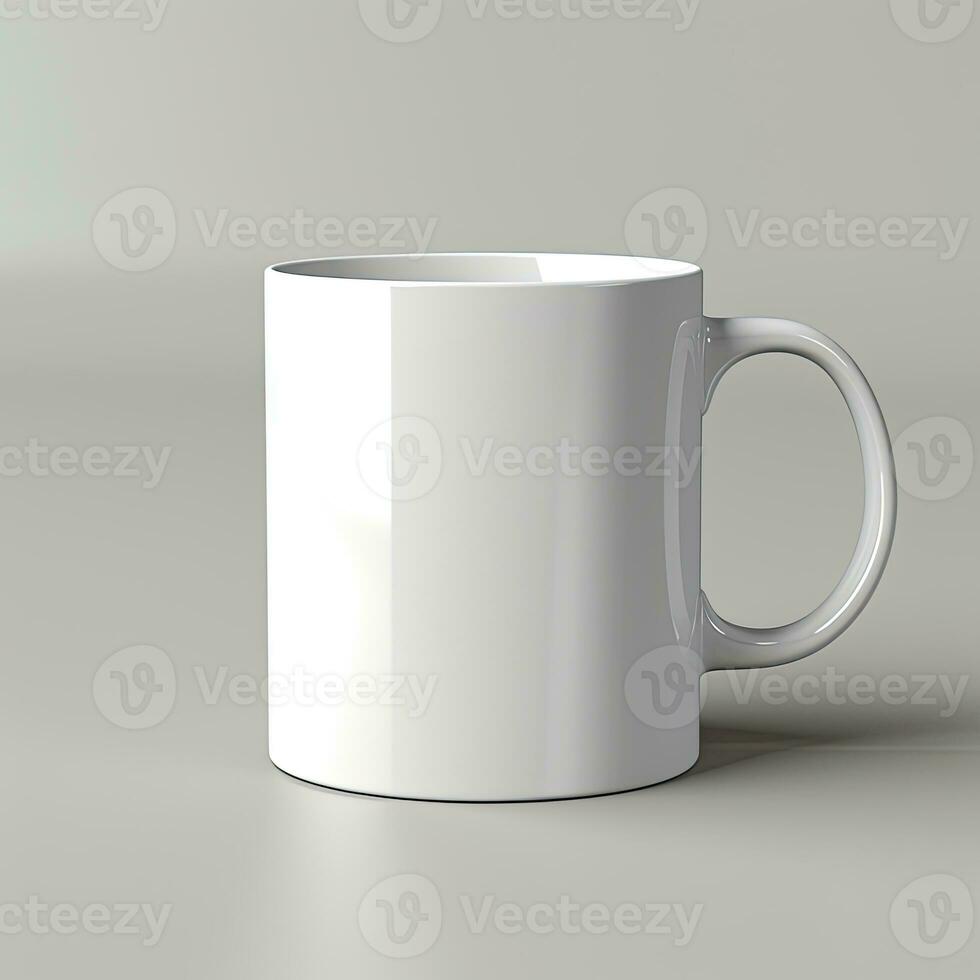 Blank white mug mockup, AI generative photo
