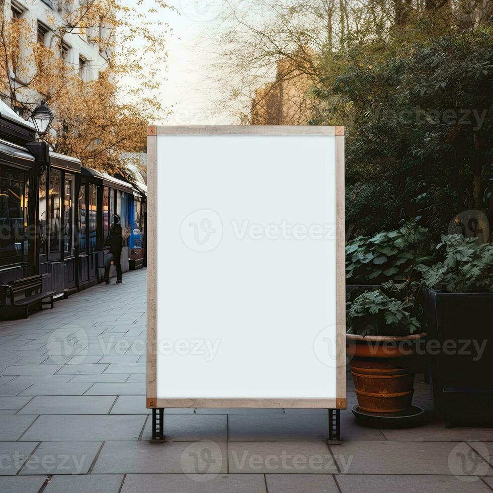 Street Billboard mockup, AI generative photo