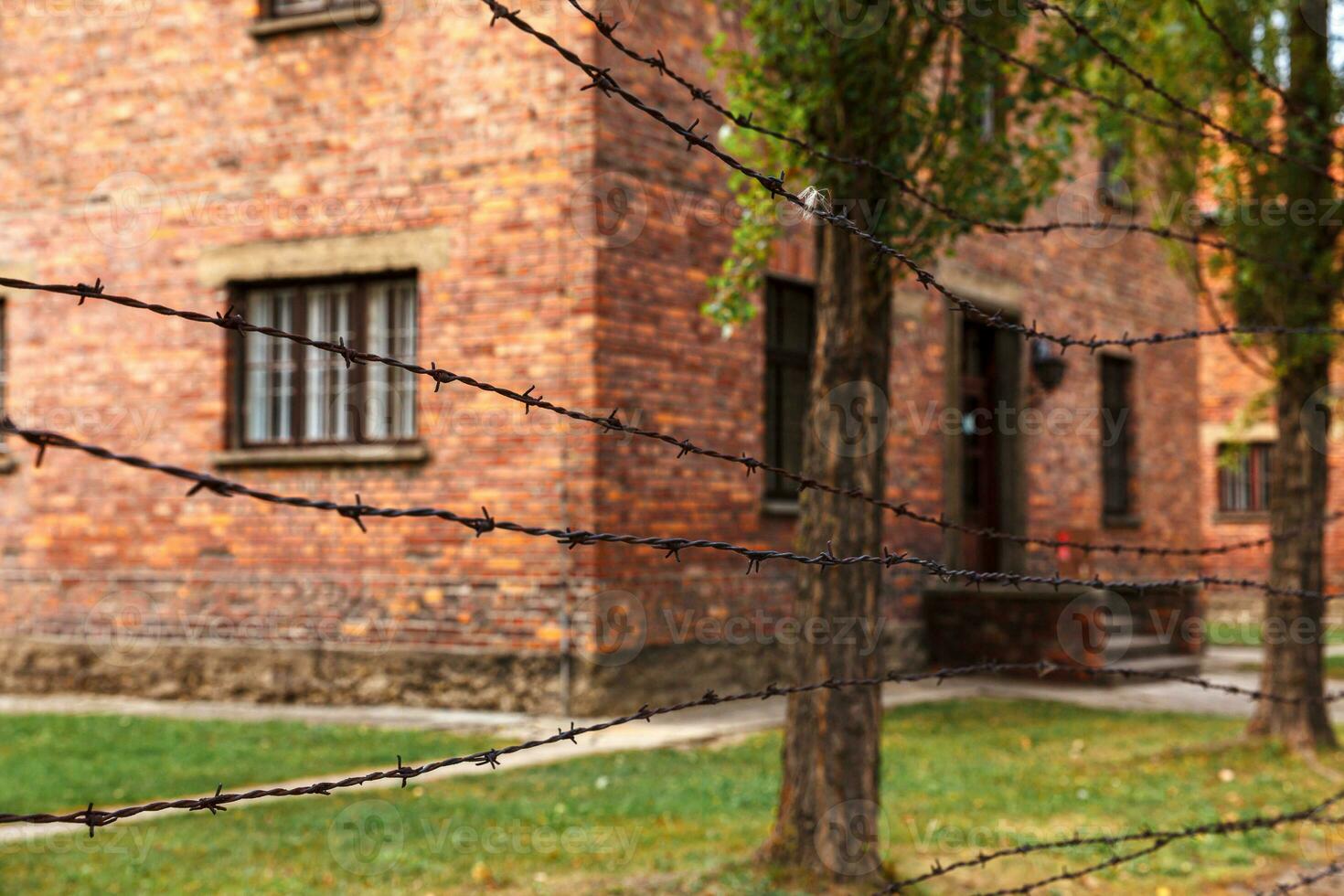 Auschwitz-Birkenau nazi concentration camp museum in Poland. Auschwitz Oswiecim jewish prison in occupied Poland during second world war and Holocaust. photo