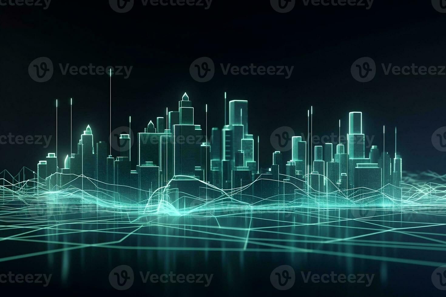 a futuristic city with lines and lines. Generative AI photo
