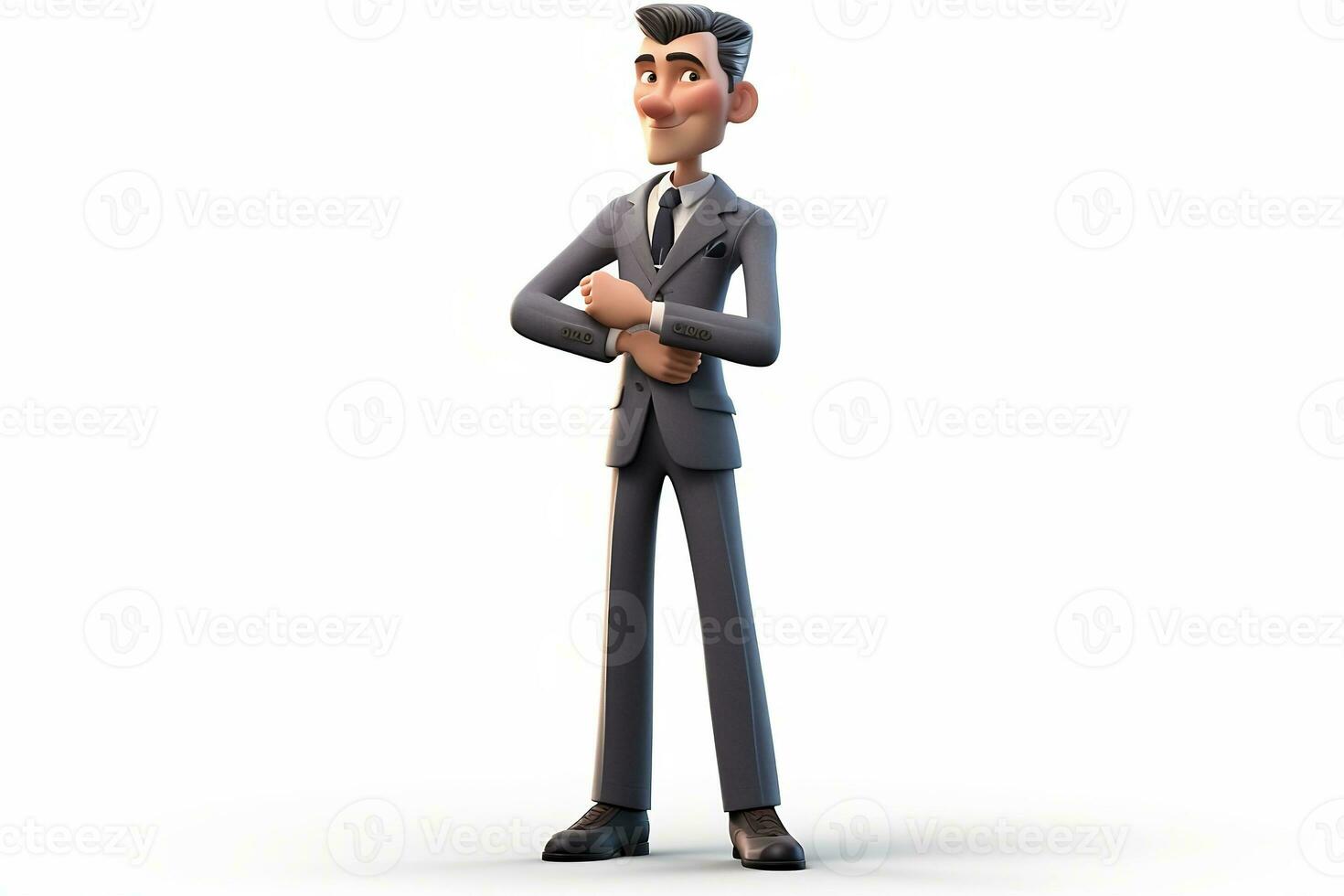 3d character in a suit and tie. Generative AI photo