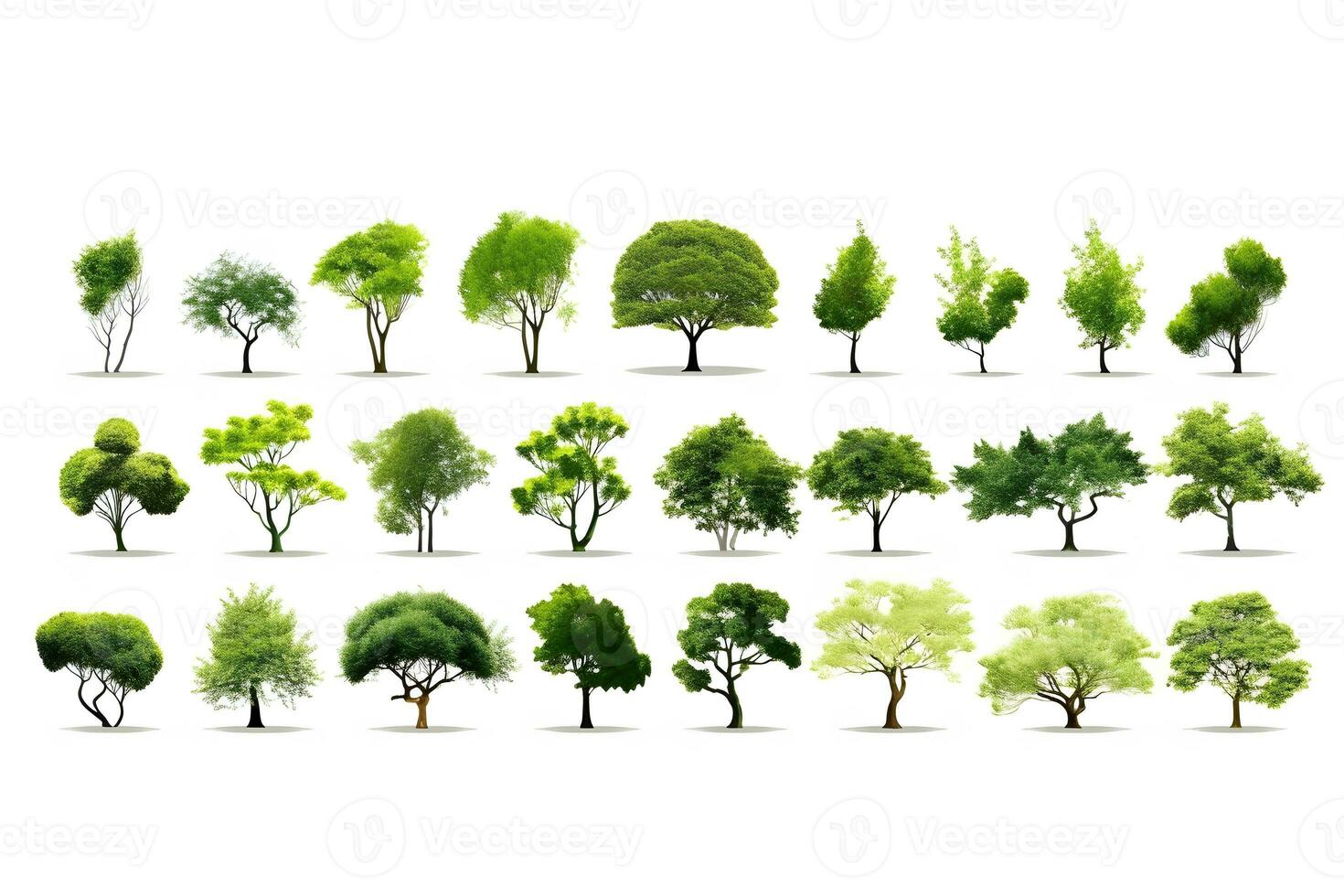 a collection of different types of trees. generative ai photo