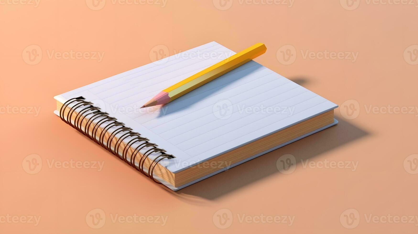 3d book with pencil icon. Education and online class concept. generative ai photo