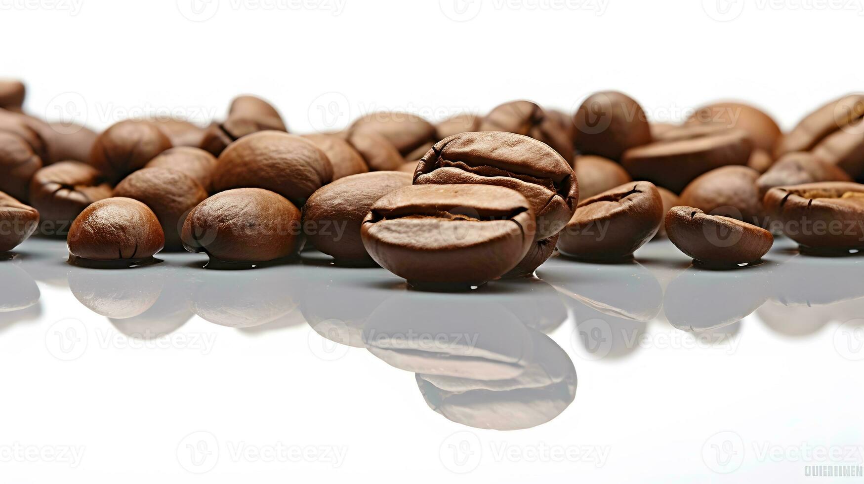 coffee beans on a white background. Generative AI photo