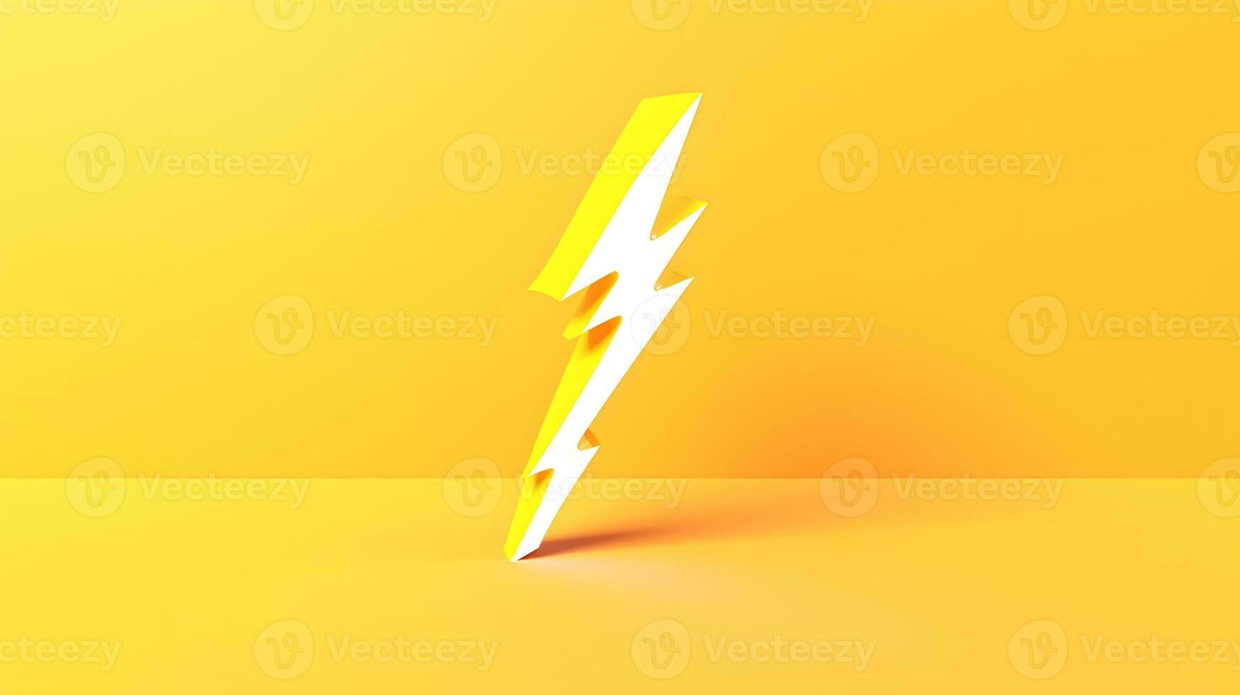 yellow background with a lightning bolt. Generative AI photo