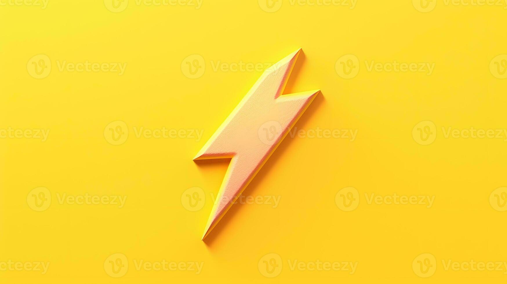 yellow lightning bolt on a yellow background. Generative AI photo