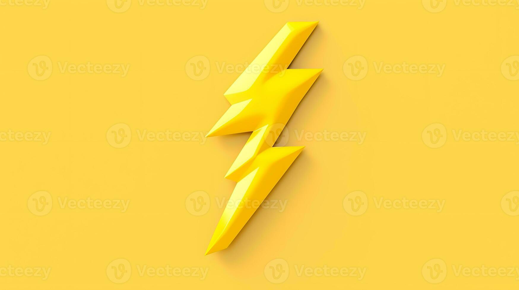 yellow lightning bolt on a yellow background. Generative AI photo