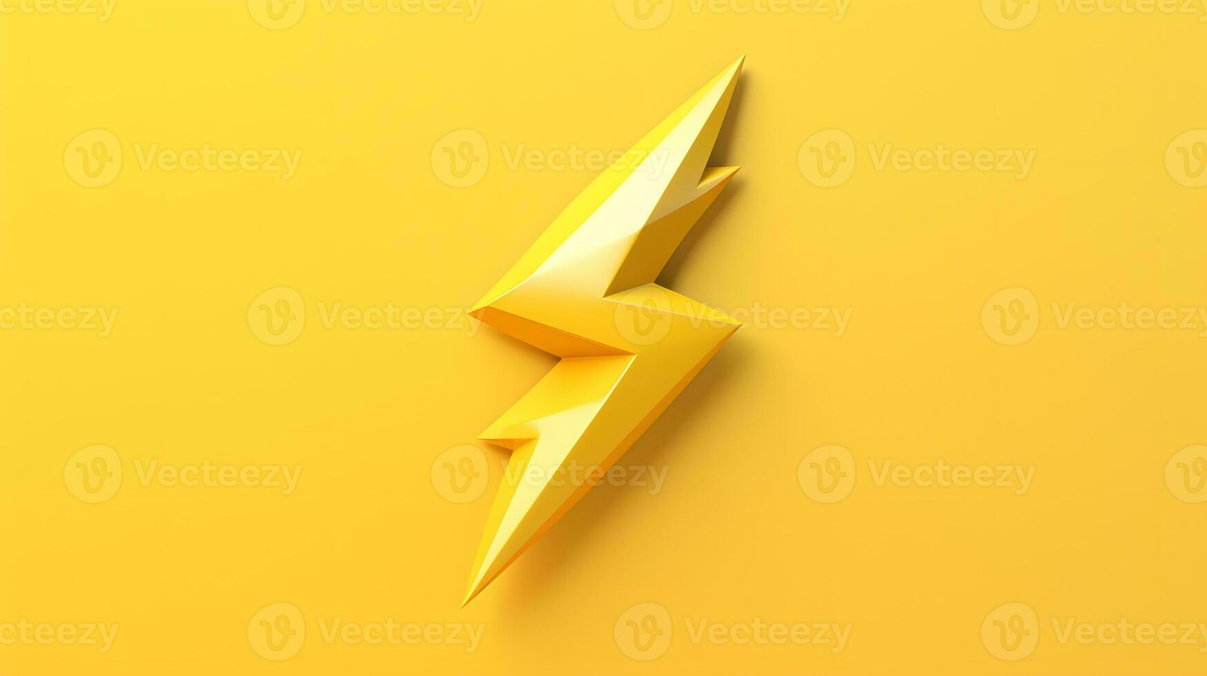 yellow lightning bolt on a yellow background. Generative AI photo