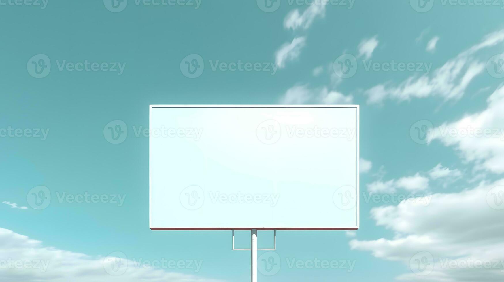 Blank billboard for advertising with cloud sky background. generative ai photo