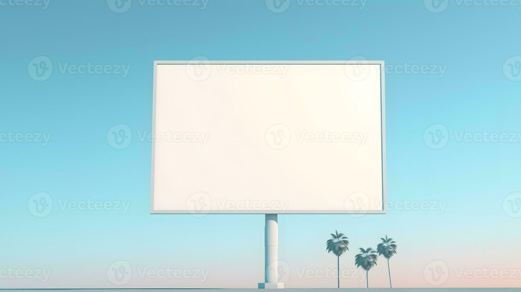 Blank billboard for advertising with sky background. generative ai photo