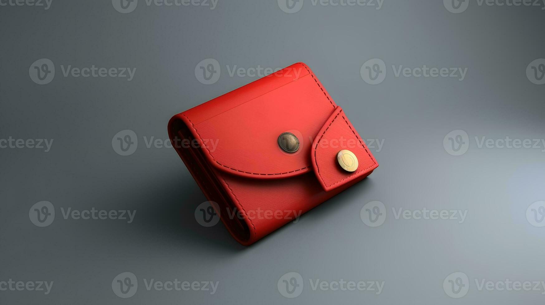 Wallet red 3d icon. pocket for money. on grey background. generative ai photo