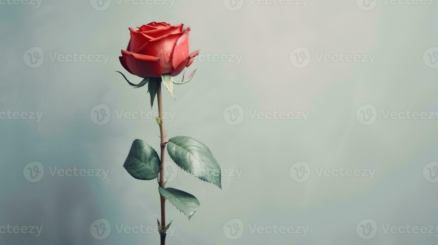 Red rose. Valentine's Day decoration. generative ai photo