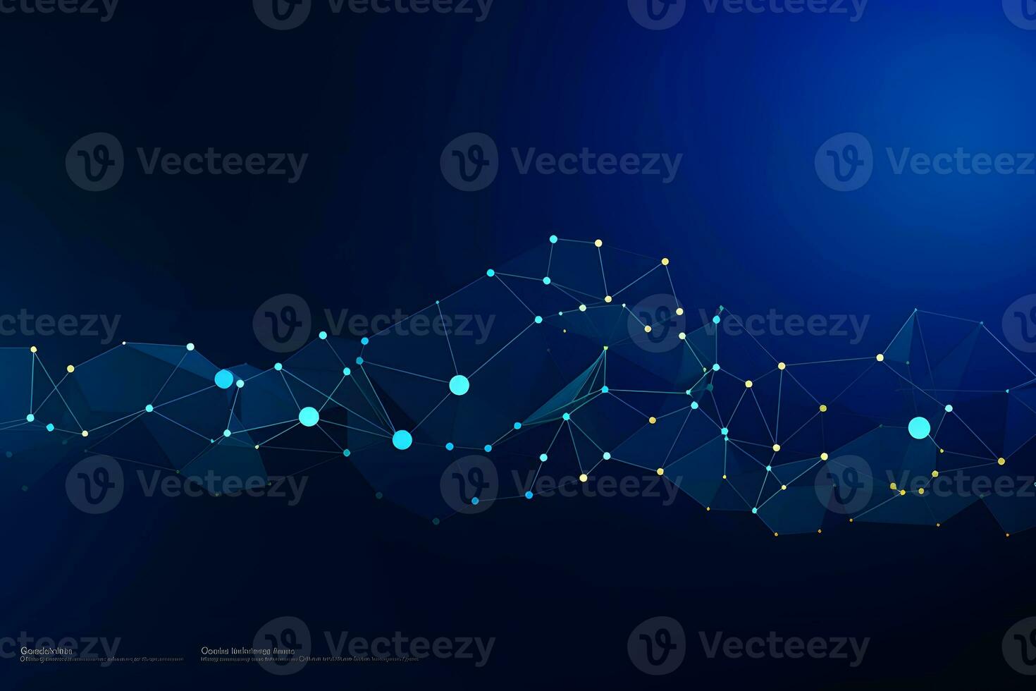 abstract blue background with connected dots and lines. Generative AI photo