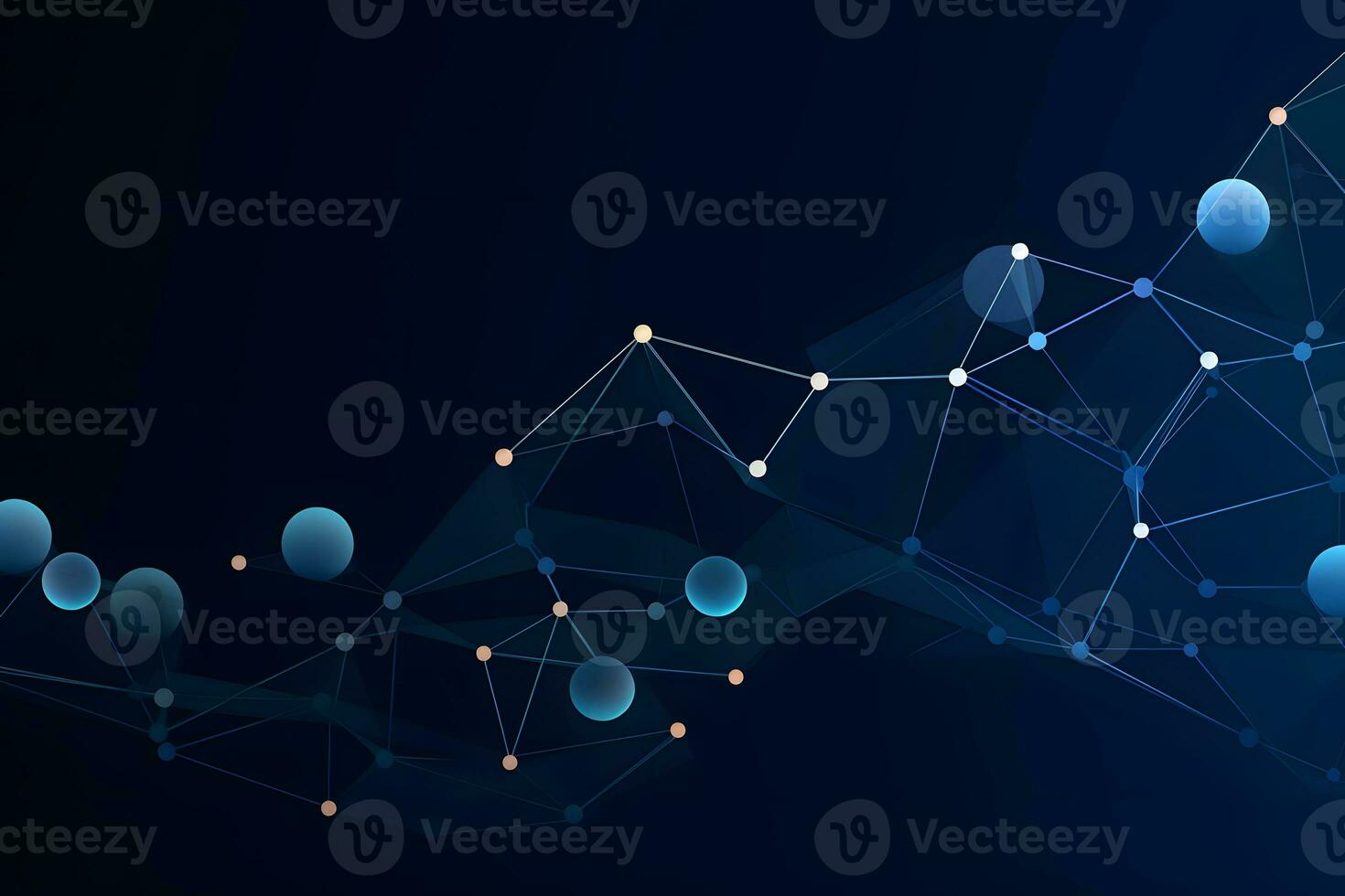 the background of a network with dots and lines. Generative AI photo