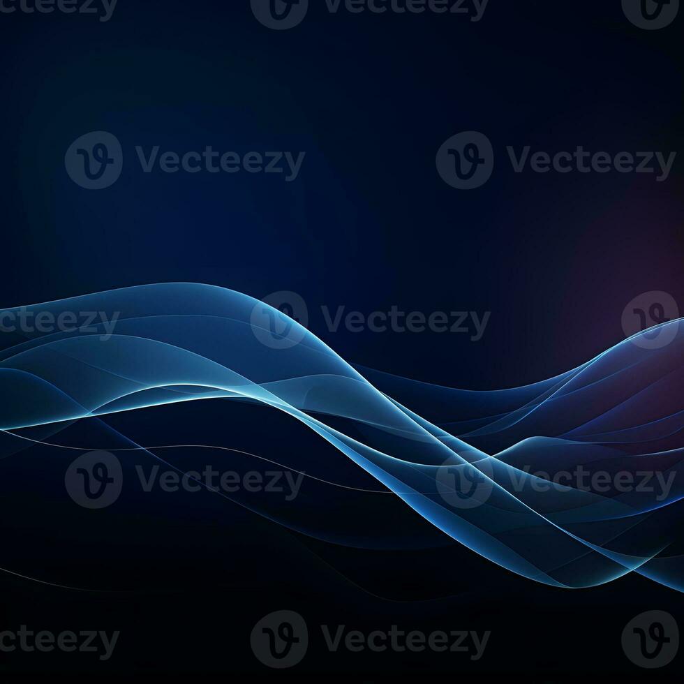abstract blue wave background. Generative AI photo